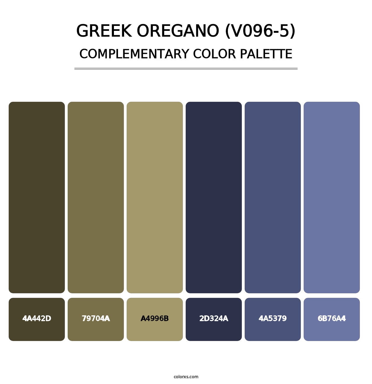 Greek Oregano (V096-5) - Complementary Color Palette