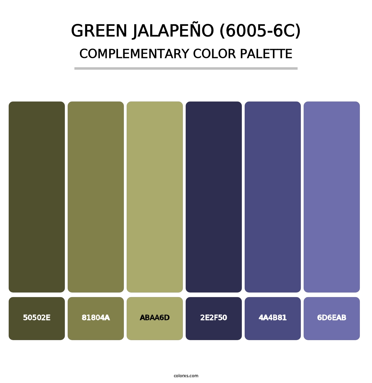Green Jalapeño (6005-6C) - Complementary Color Palette