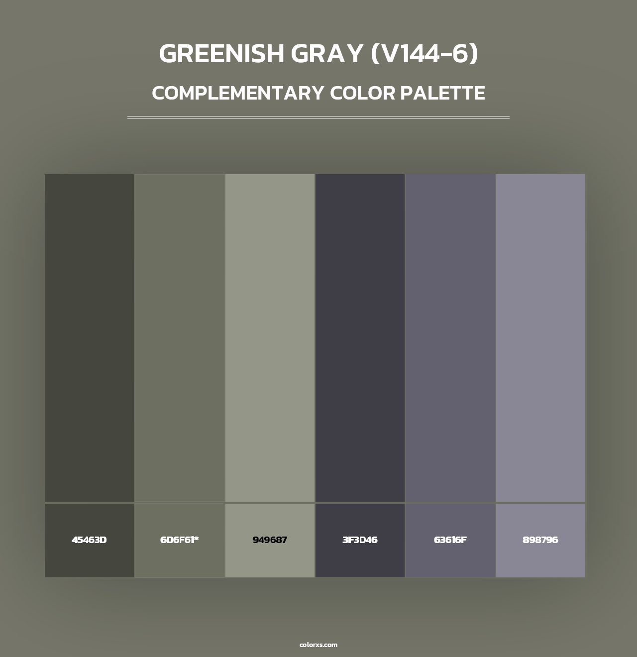 Greenish Gray (V144-6) - Complementary Color Palette