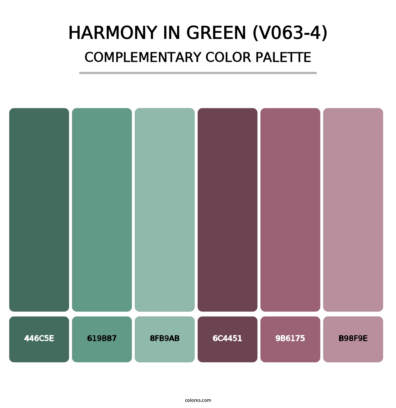 Harmony in Green (V063-4) - Complementary Color Palette