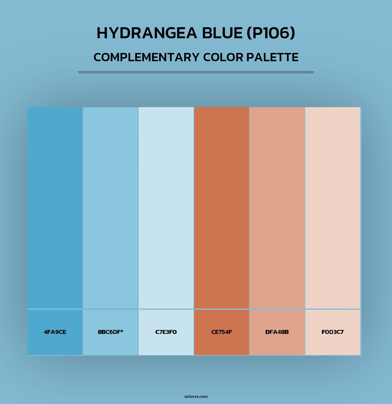 Hydrangea Blue (P106) - Complementary Color Palette