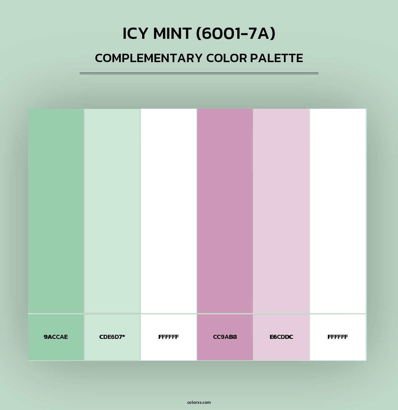 Icy Mint (6001-7A) - Complementary Color Palette