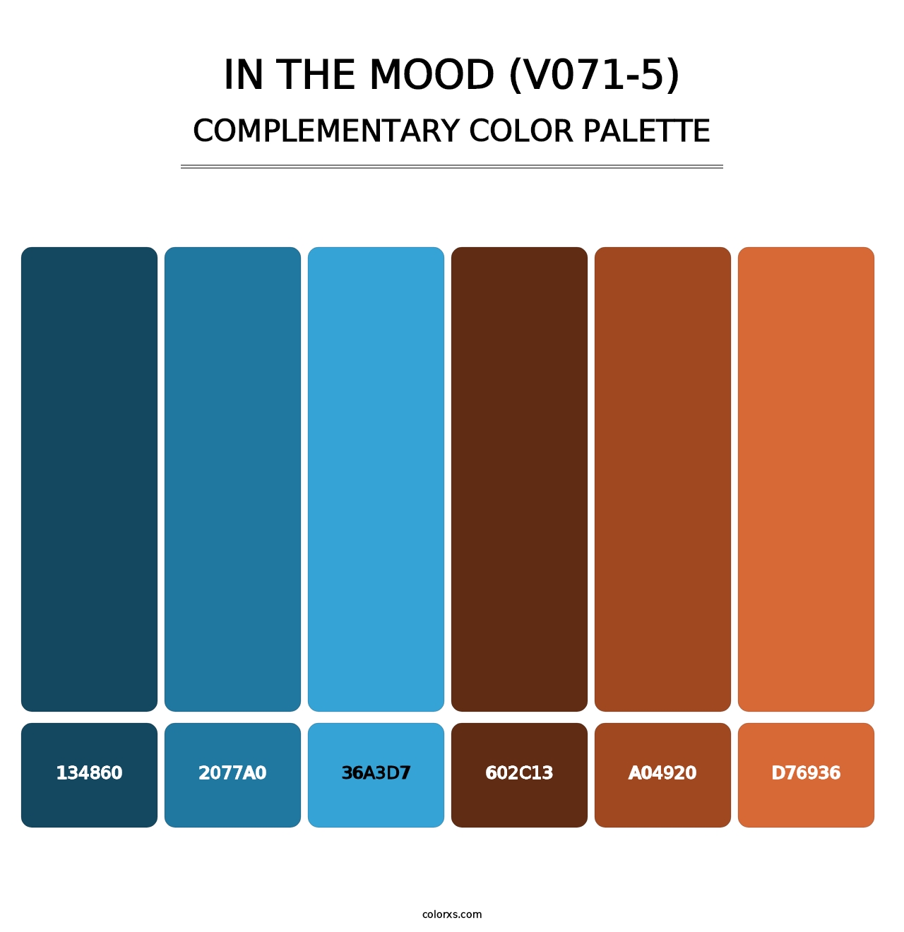 In the Mood (V071-5) - Complementary Color Palette