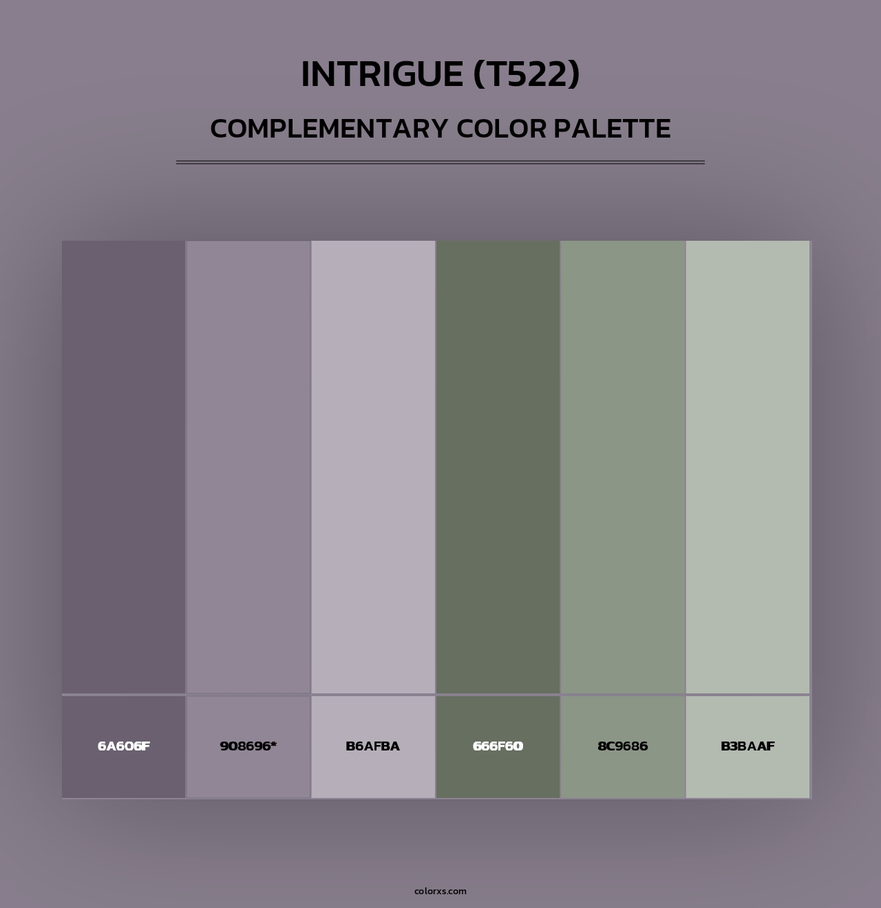 Intrigue (T522) - Complementary Color Palette