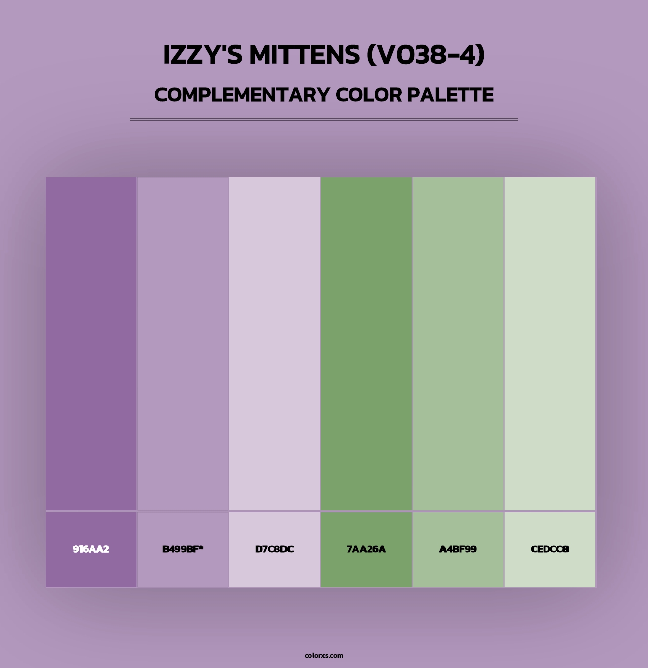 Izzy's Mittens (V038-4) - Complementary Color Palette