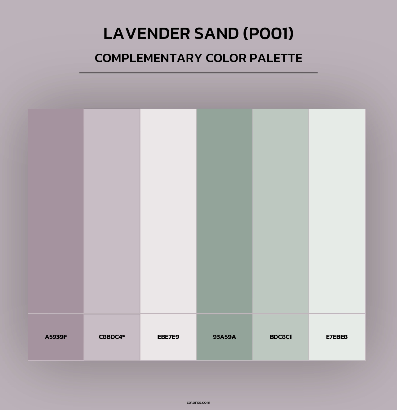 Lavender Sand (P001) - Complementary Color Palette