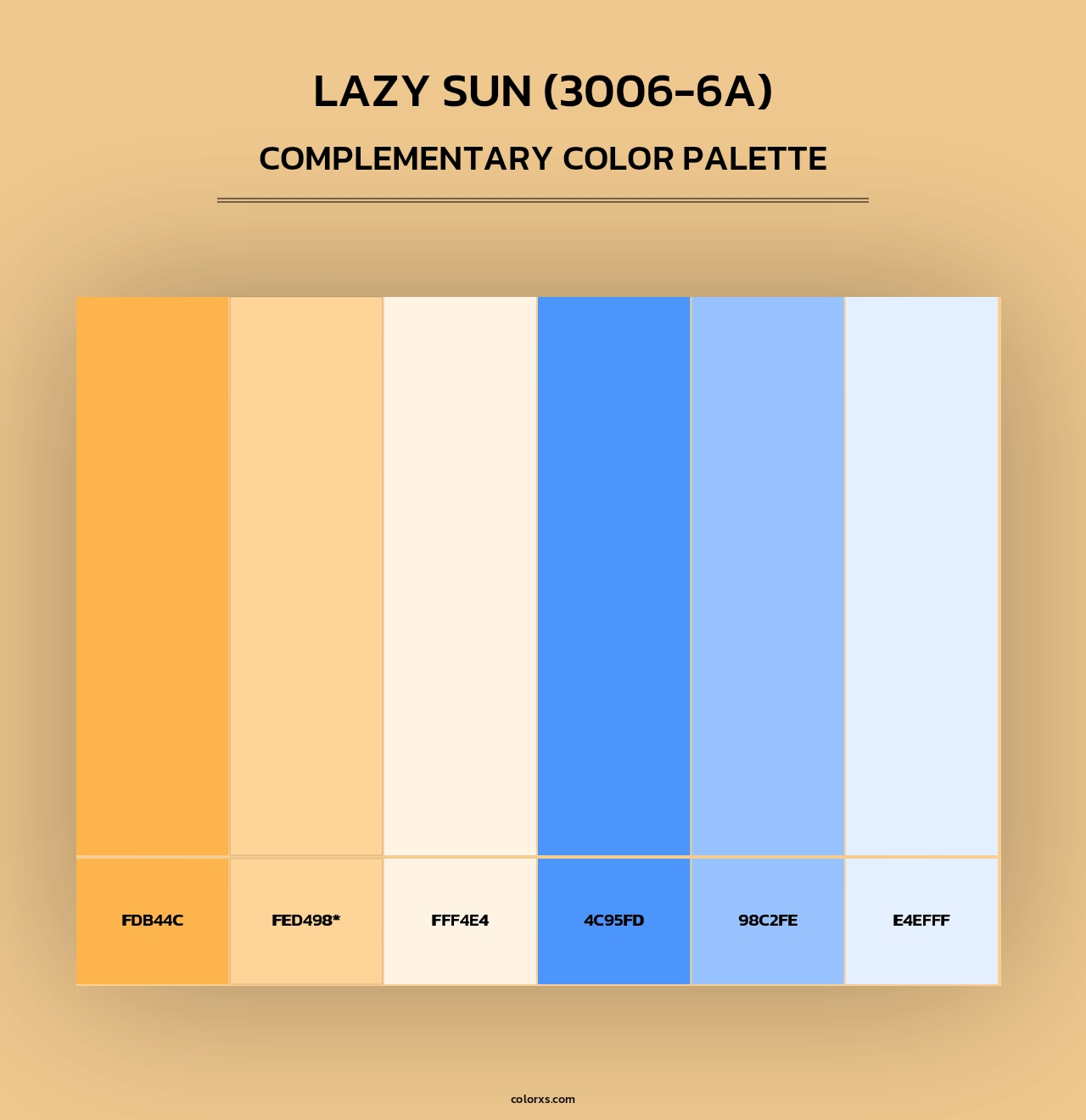Lazy Sun (3006-6A) - Complementary Color Palette