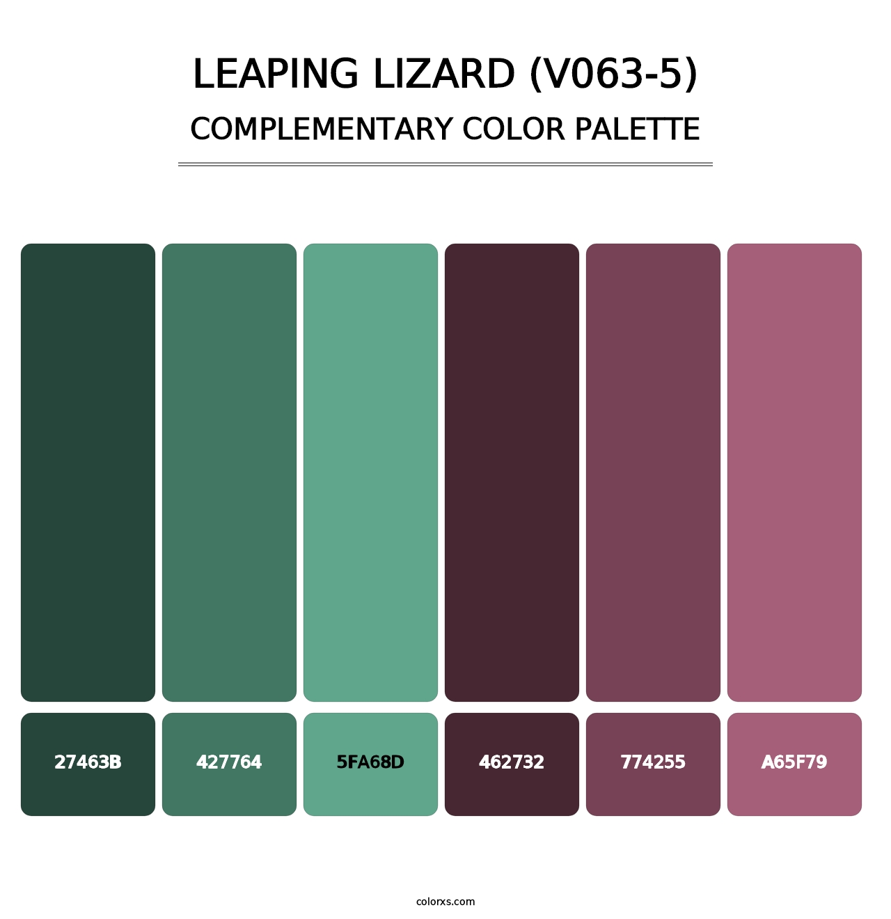 Leaping Lizard (V063-5) - Complementary Color Palette