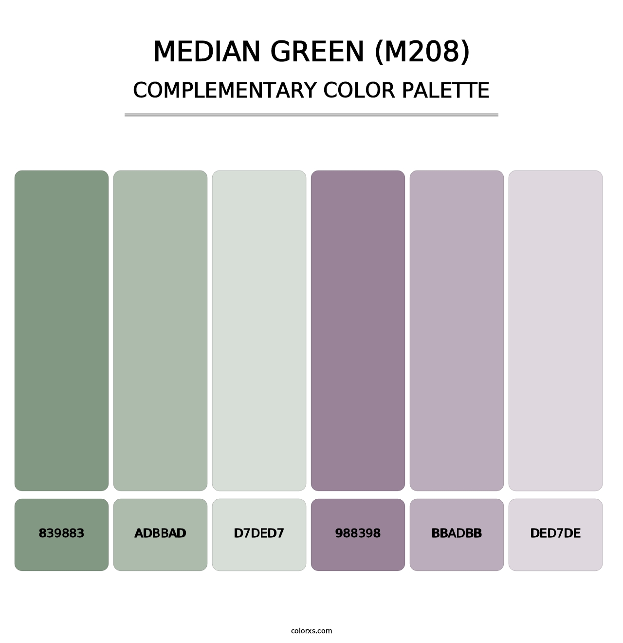 Median Green (M208) - Complementary Color Palette
