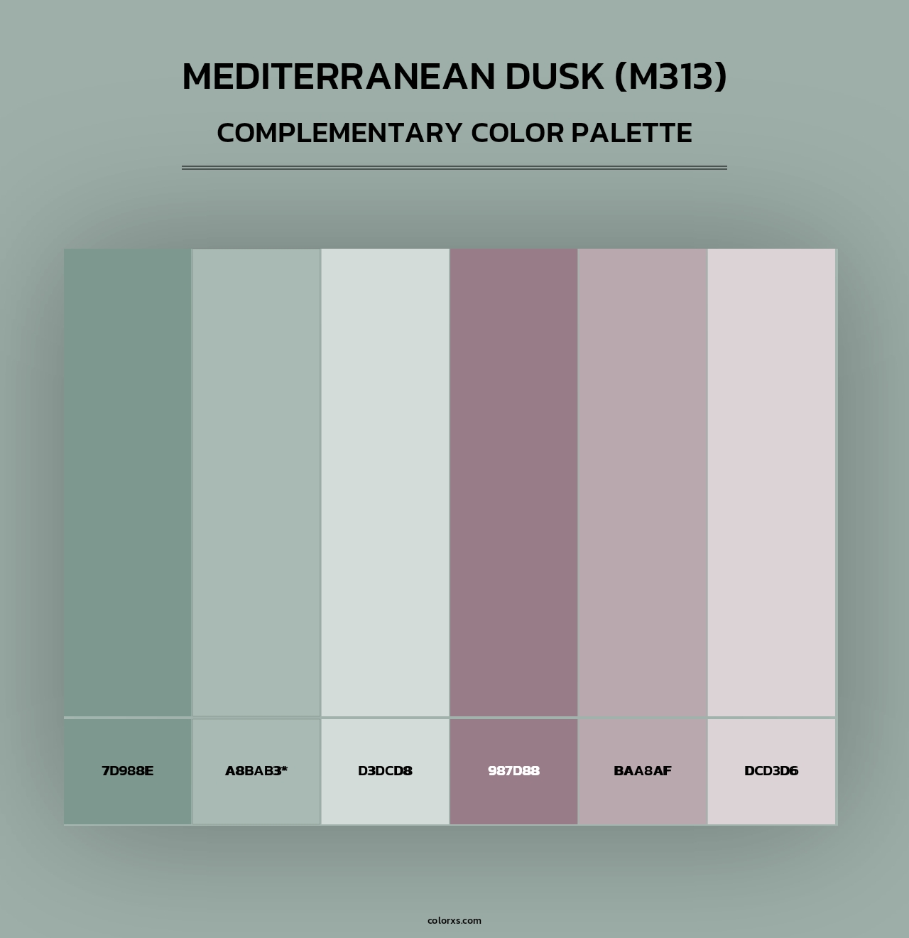 Mediterranean Dusk (M313) - Complementary Color Palette
