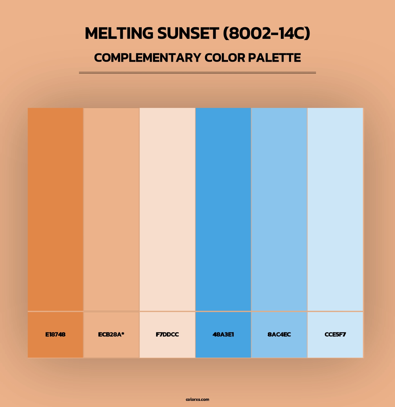 Melting Sunset (8002-14C) - Complementary Color Palette