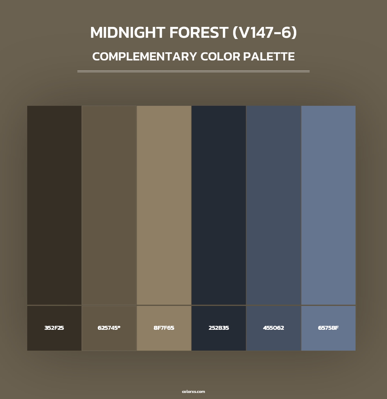 Midnight Forest (V147-6) - Complementary Color Palette