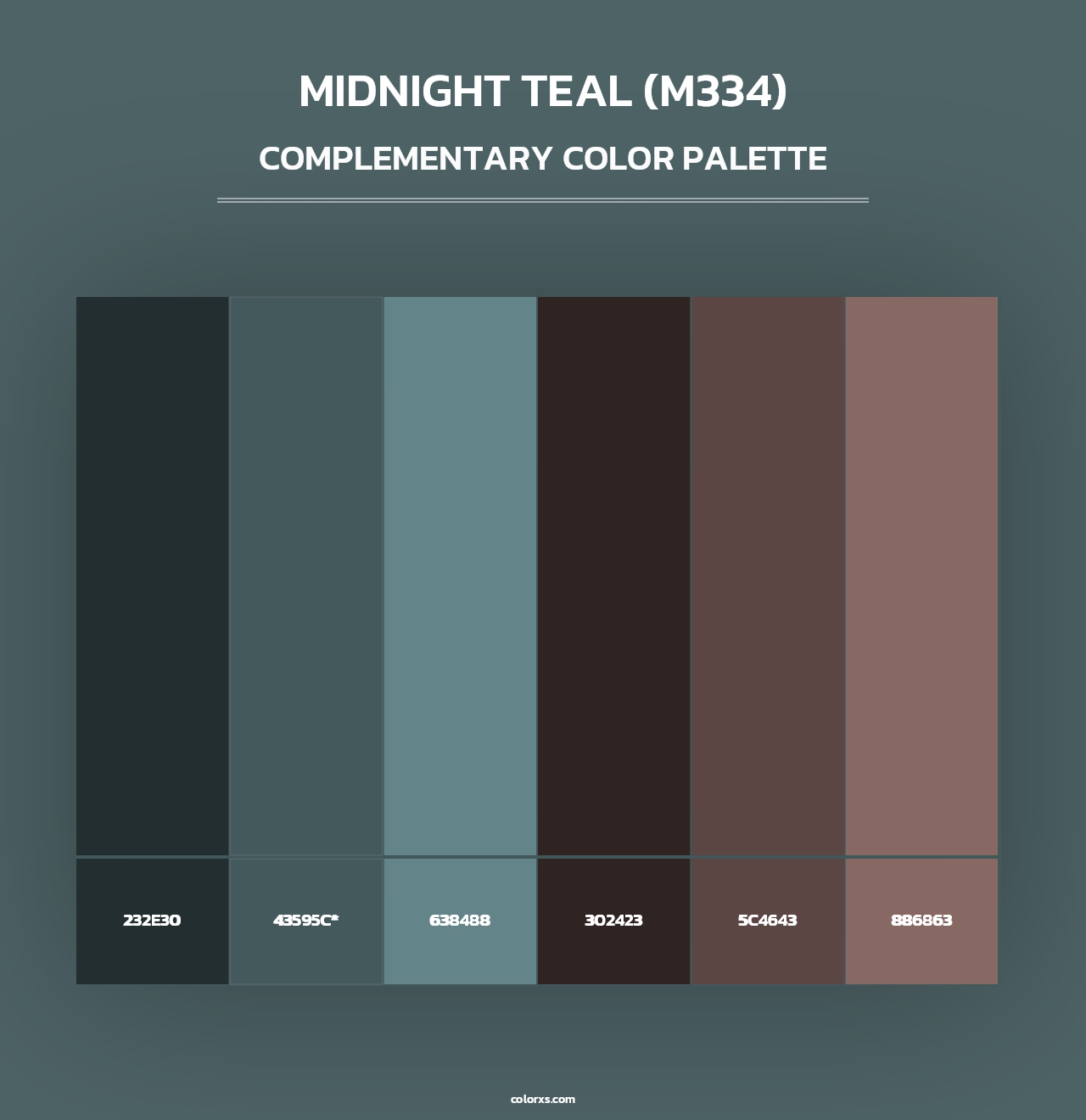 Midnight Teal (M334) - Complementary Color Palette