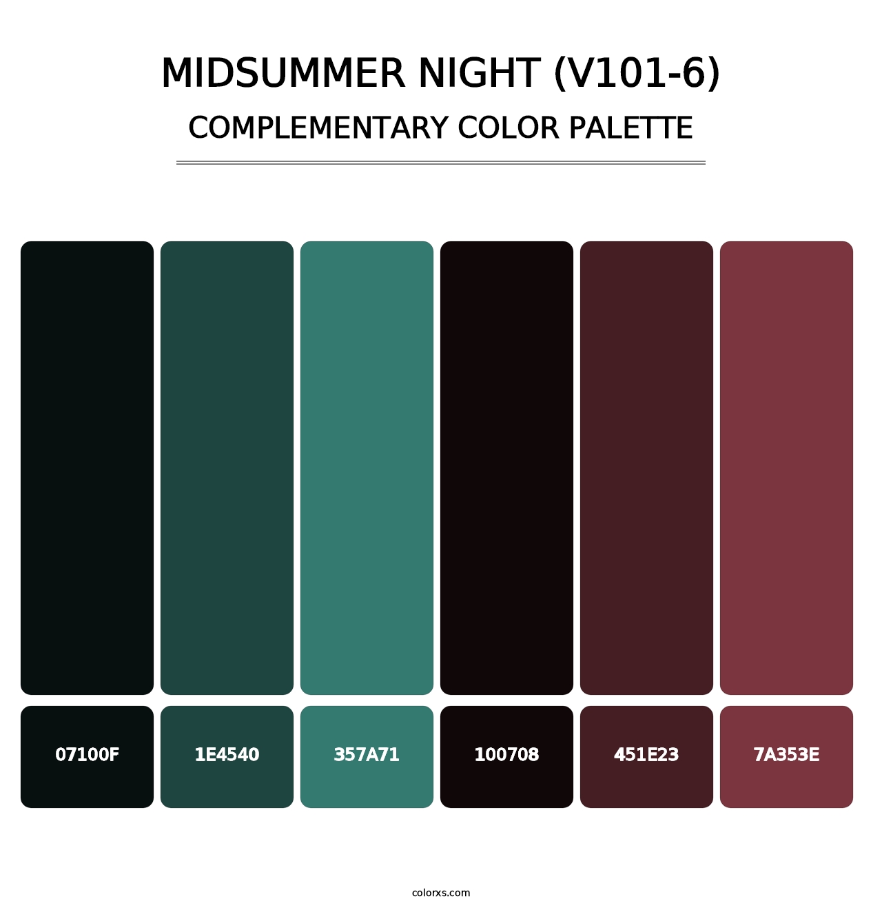 Midsummer Night (V101-6) - Complementary Color Palette