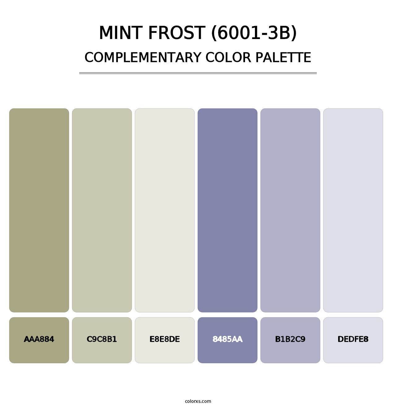Mint Frost (6001-3B) - Complementary Color Palette