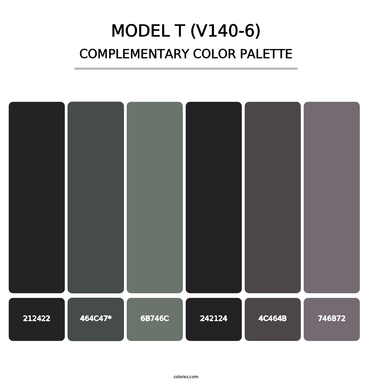 Model T (V140-6) - Complementary Color Palette