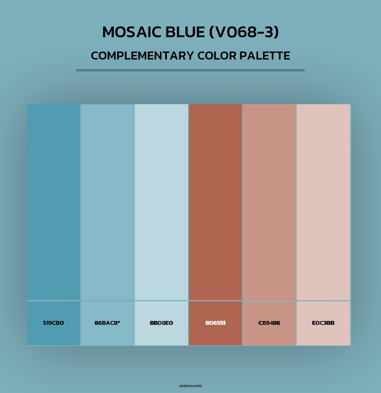 Mosaic Blue (V068-3) - Complementary Color Palette
