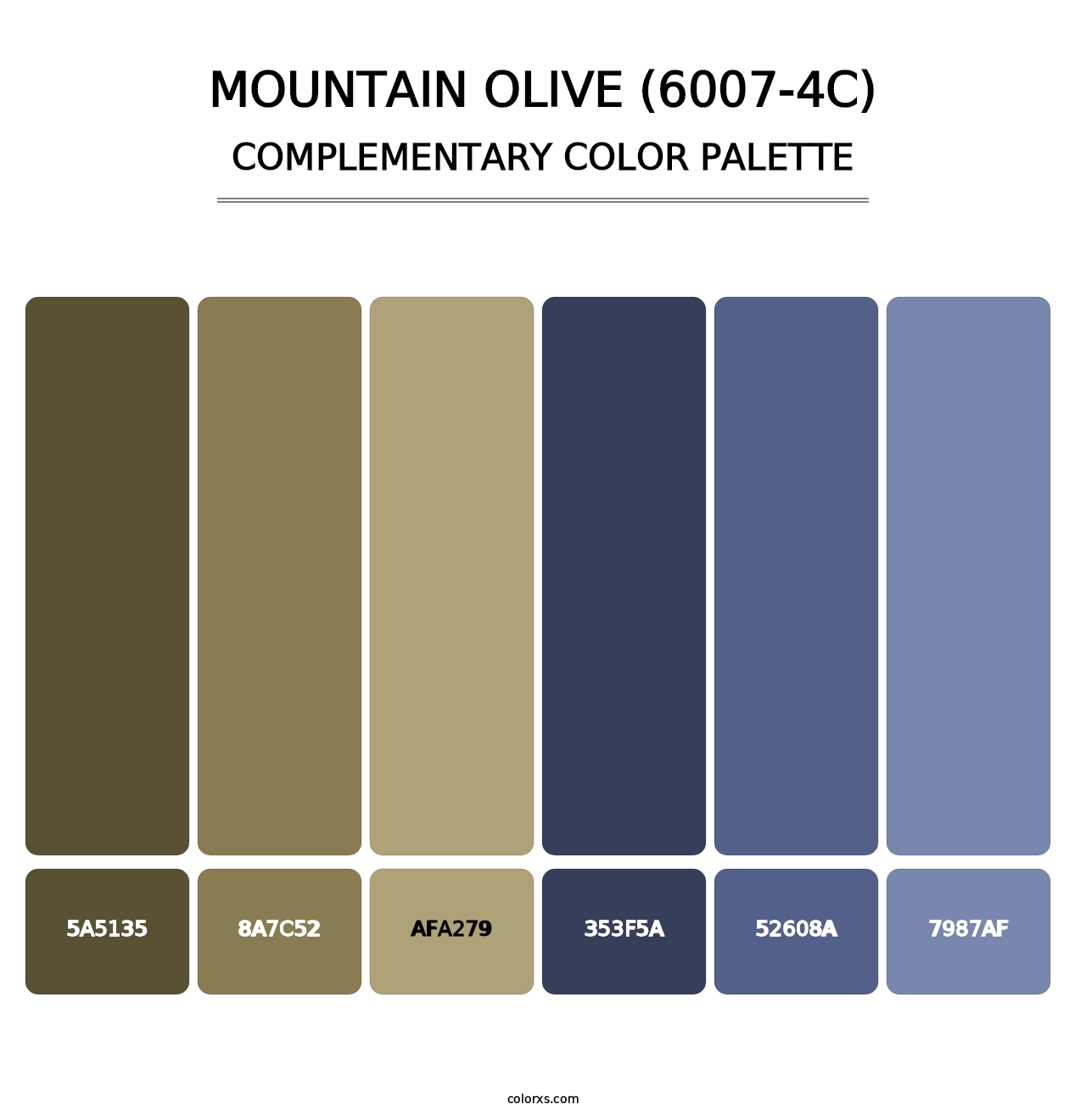 Mountain Olive (6007-4C) - Complementary Color Palette