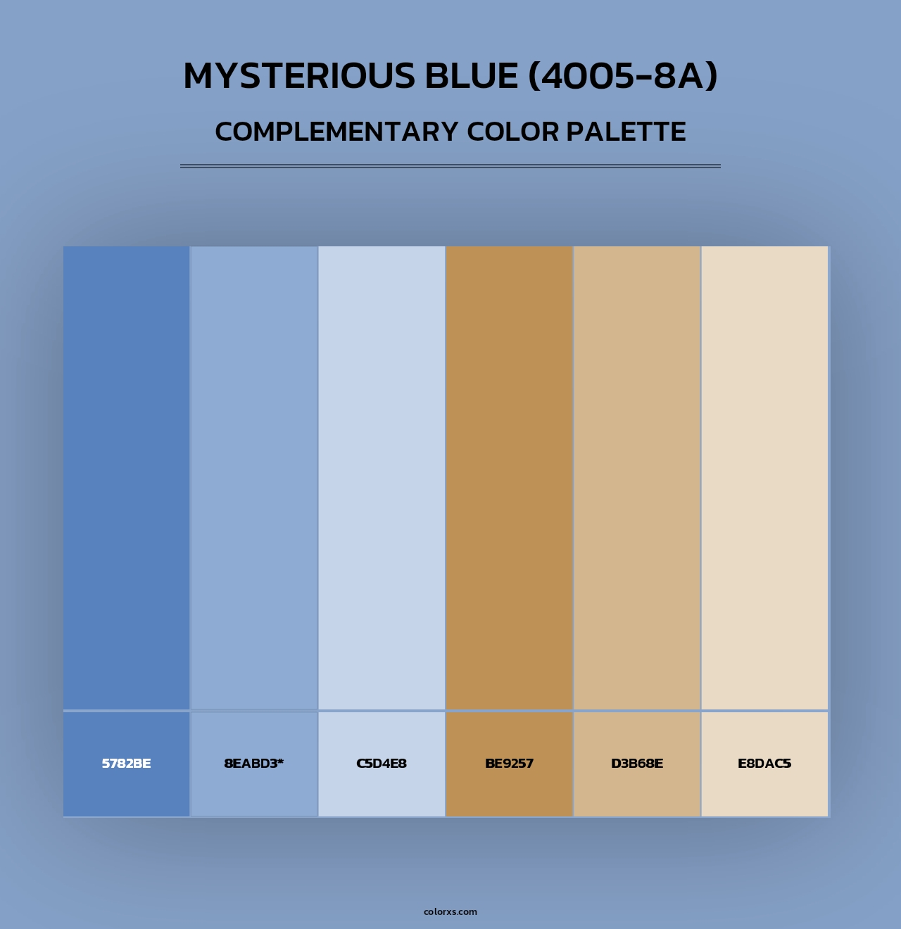Mysterious Blue (4005-8A) - Complementary Color Palette