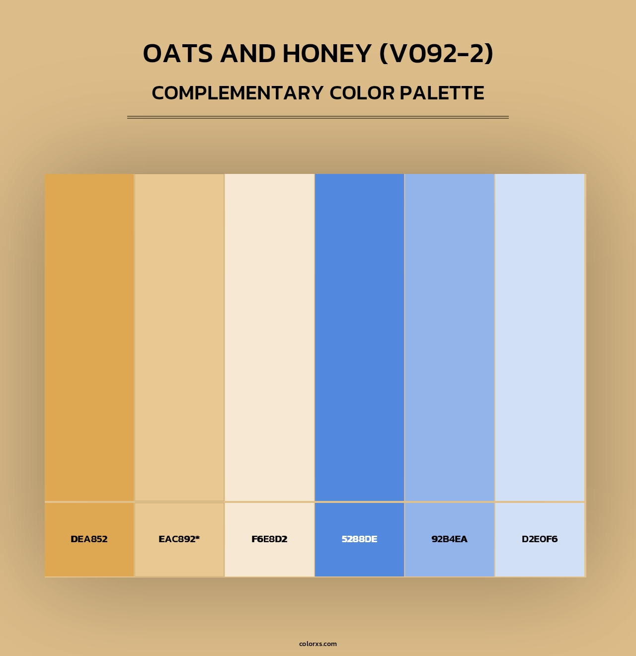Oats and Honey (V092-2) - Complementary Color Palette
