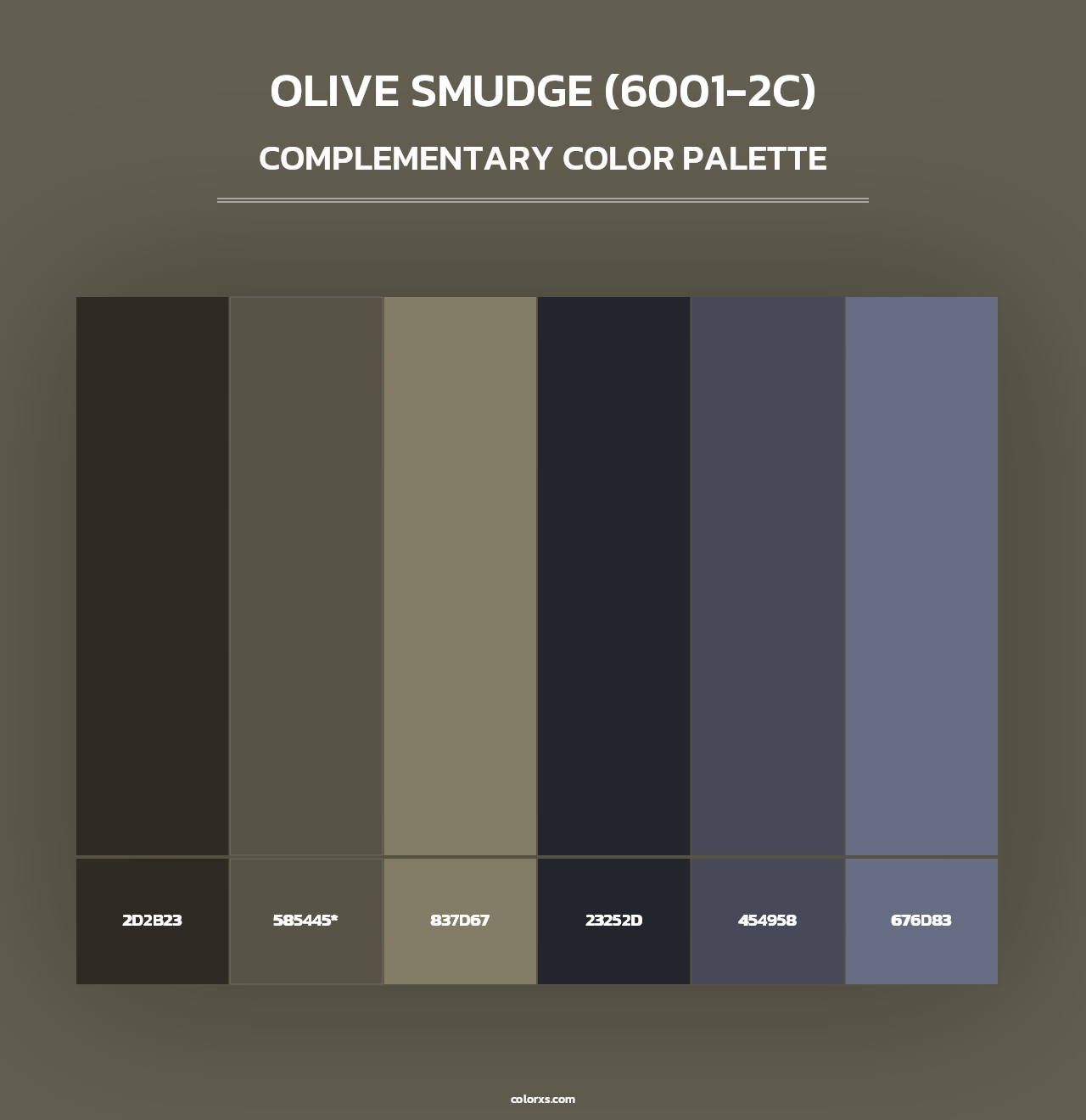 Olive Smudge (6001-2C) - Complementary Color Palette