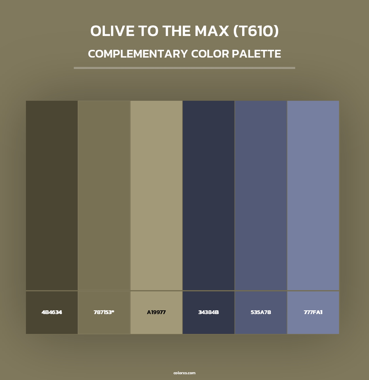 Olive to the Max (T610) - Complementary Color Palette