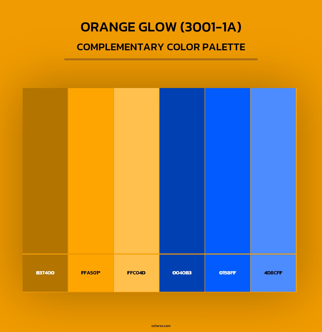 Orange Glow (3001-1A) - Complementary Color Palette