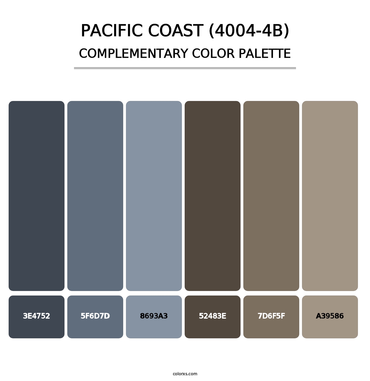 Pacific Coast (4004-4B) - Complementary Color Palette