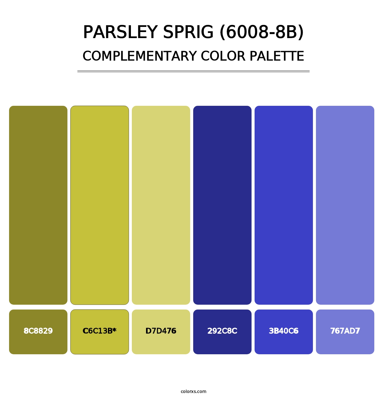 Parsley Sprig (6008-8B) - Complementary Color Palette