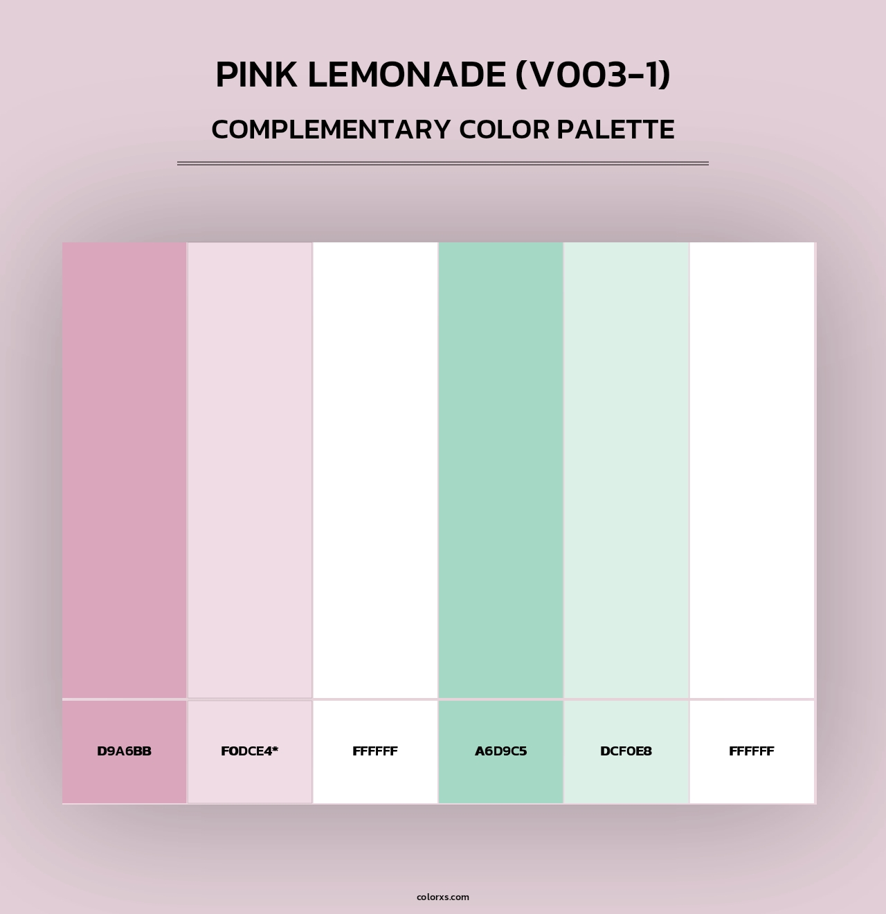 Pink Lemonade (V003-1) - Complementary Color Palette
