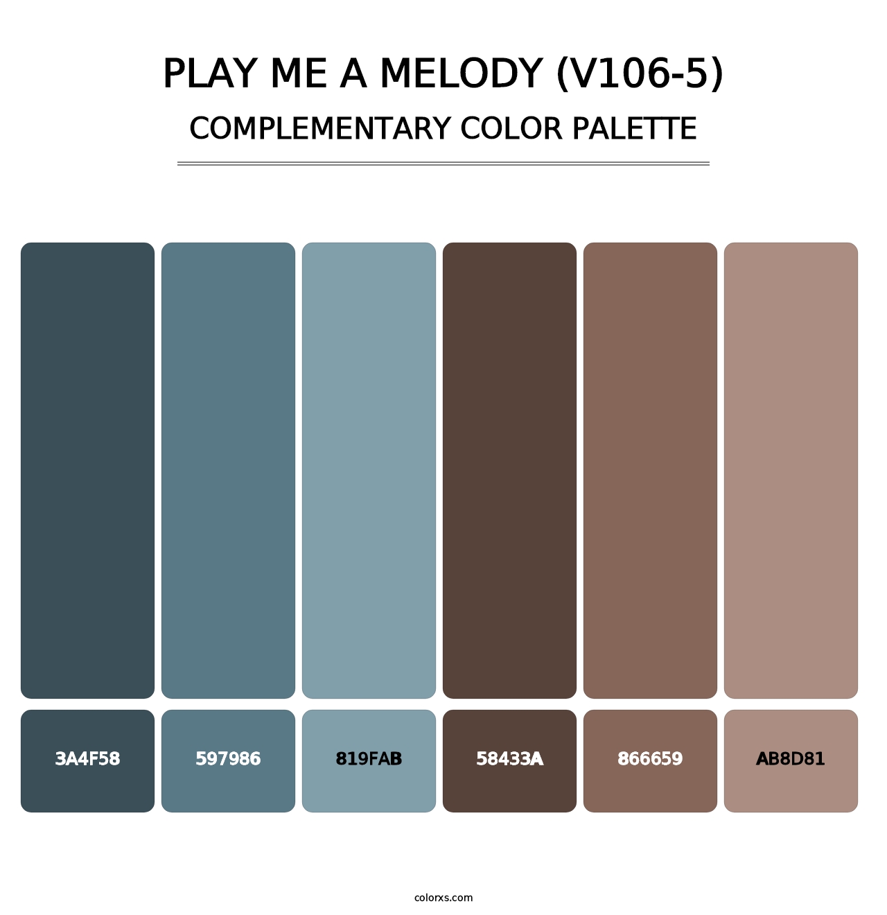 Play Me a Melody (V106-5) - Complementary Color Palette