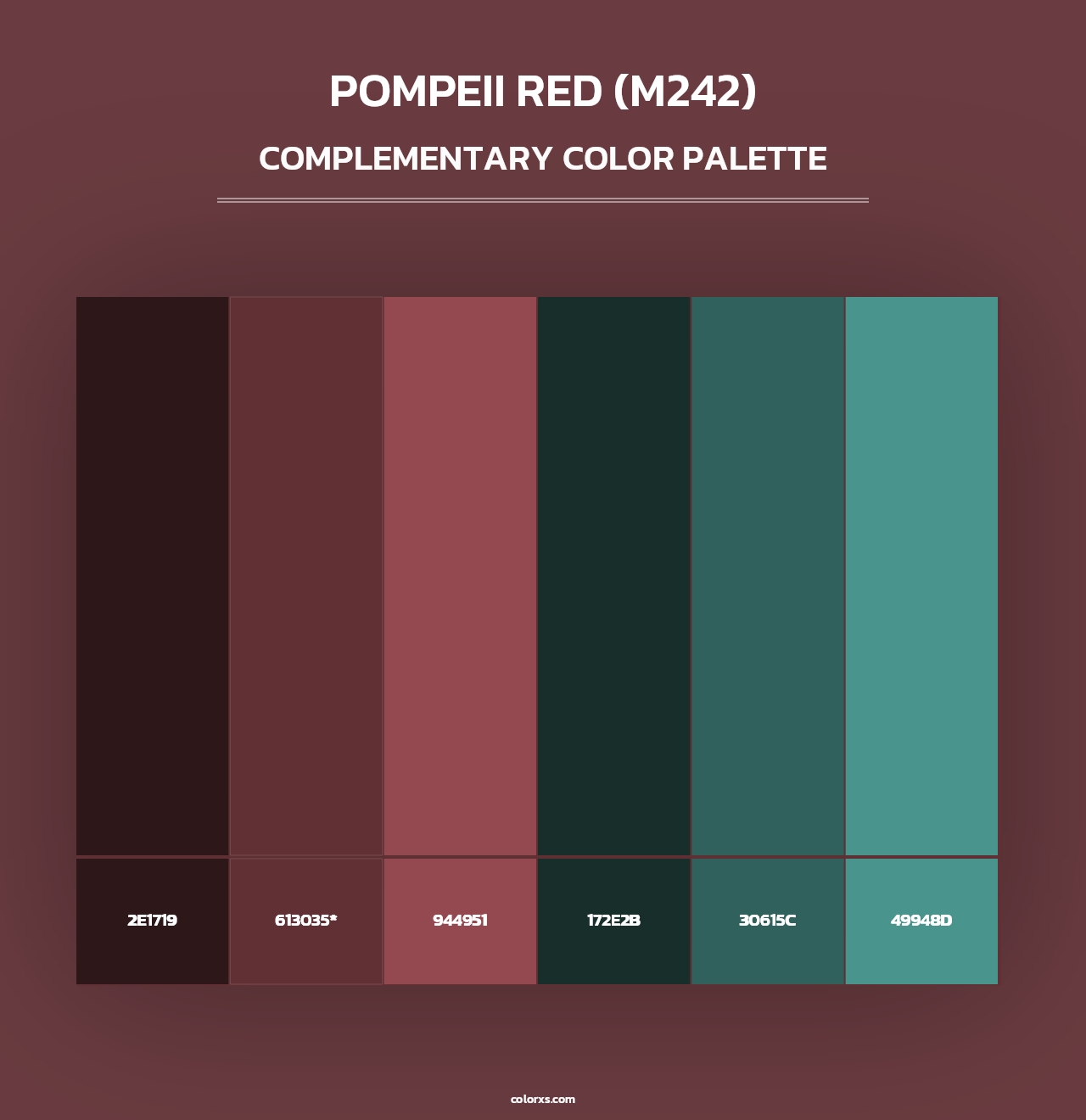 Pompeii Red (M242) - Complementary Color Palette