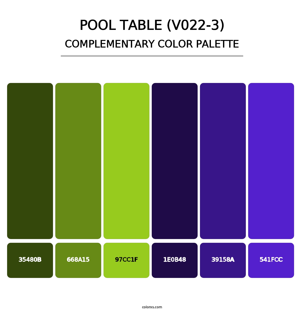 Pool Table (V022-3) - Complementary Color Palette