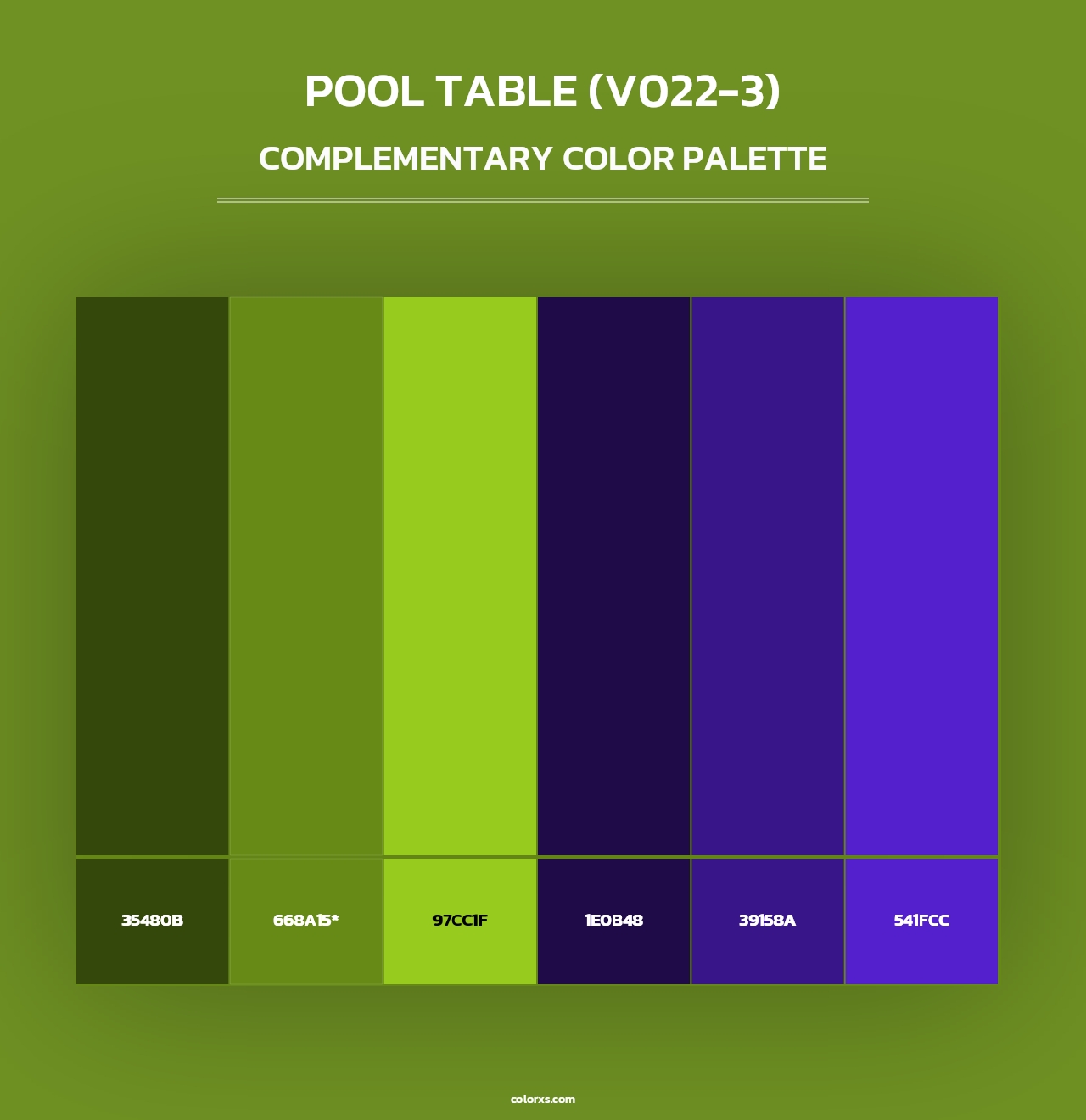 Pool Table (V022-3) - Complementary Color Palette