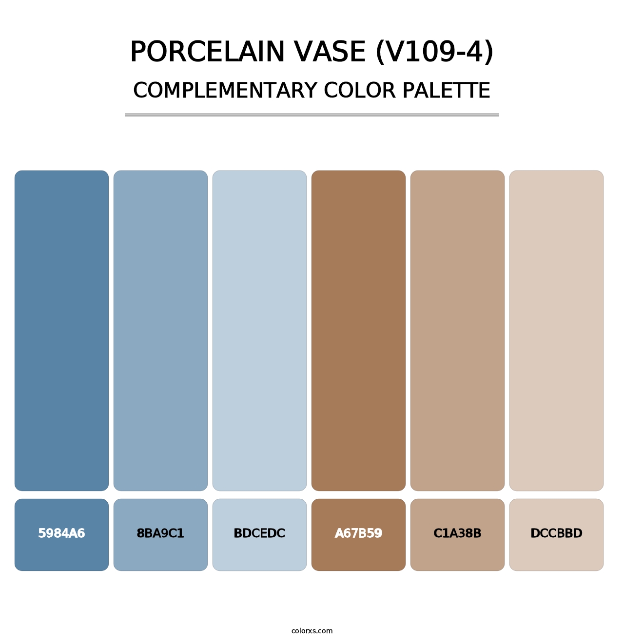 Porcelain Vase (V109-4) - Complementary Color Palette