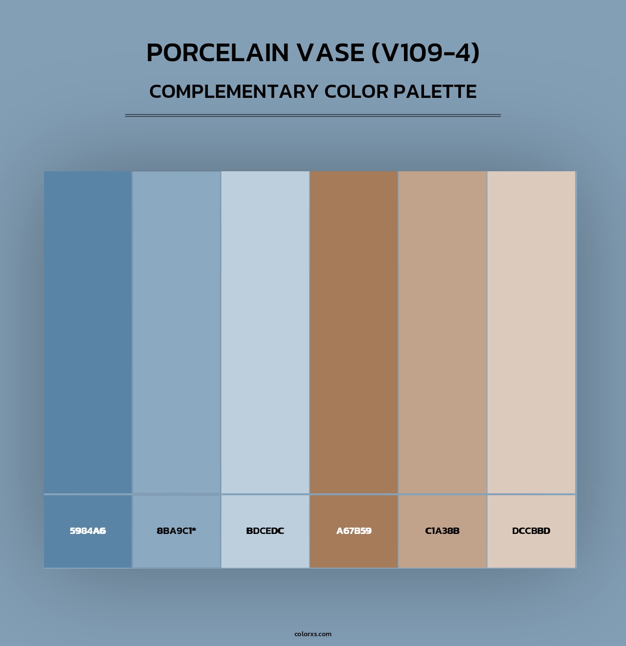 Porcelain Vase (V109-4) - Complementary Color Palette