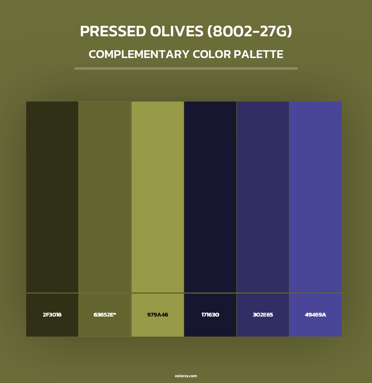 Pressed Olives (8002-27G) - Complementary Color Palette
