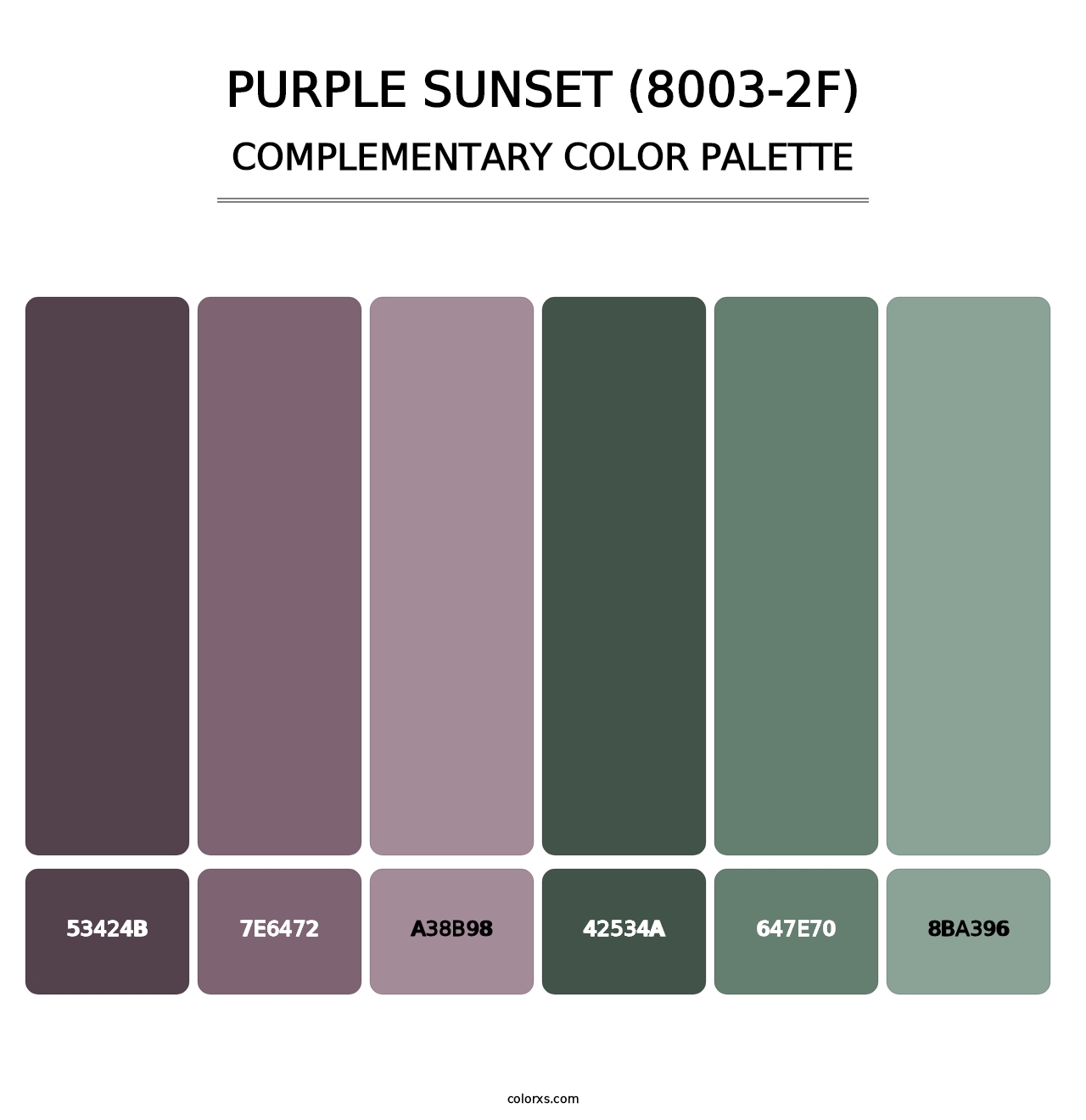 Purple Sunset (8003-2F) - Complementary Color Palette