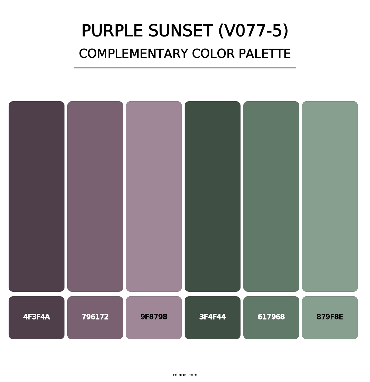Purple Sunset (V077-5) - Complementary Color Palette
