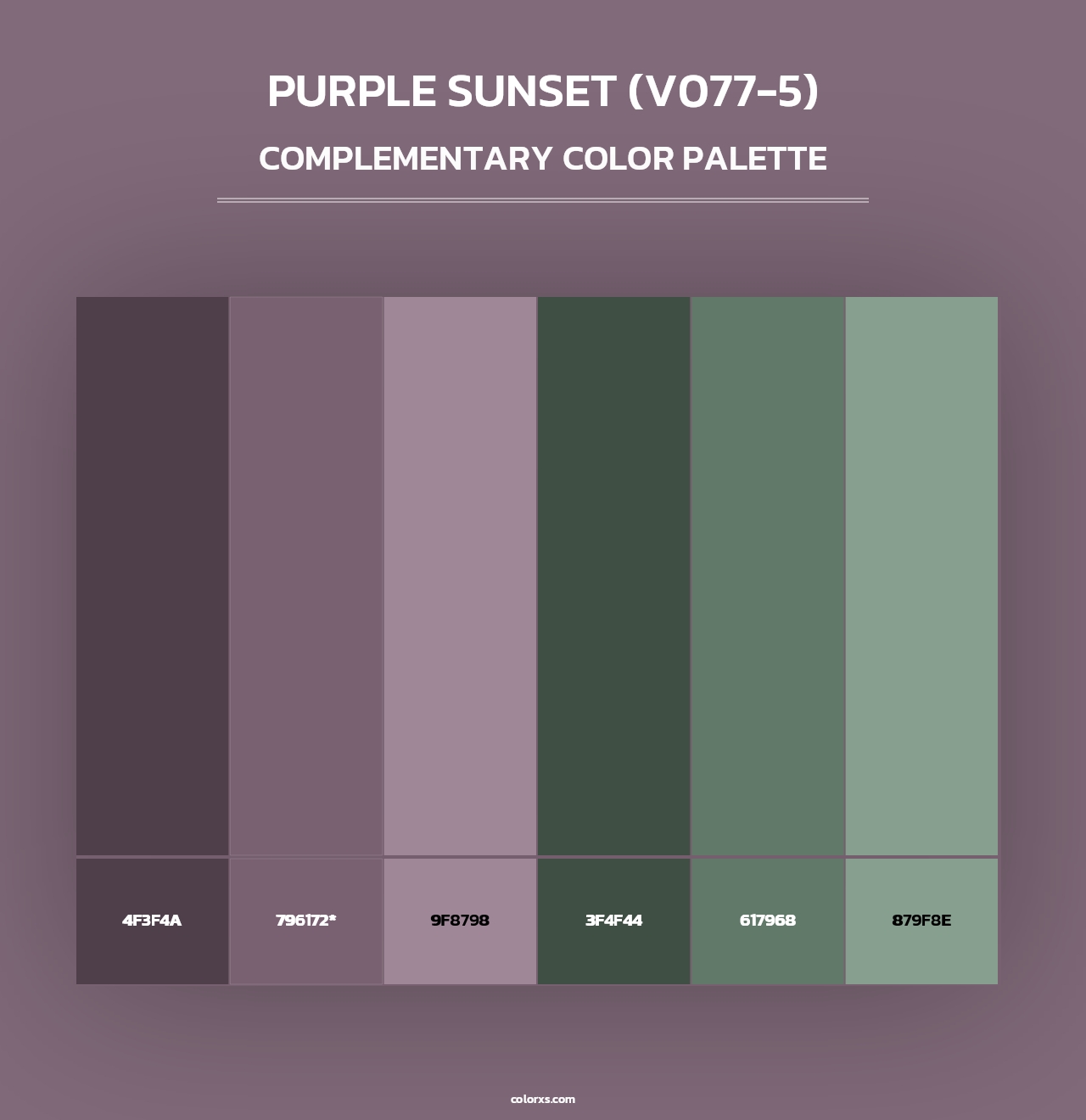 Purple Sunset (V077-5) - Complementary Color Palette