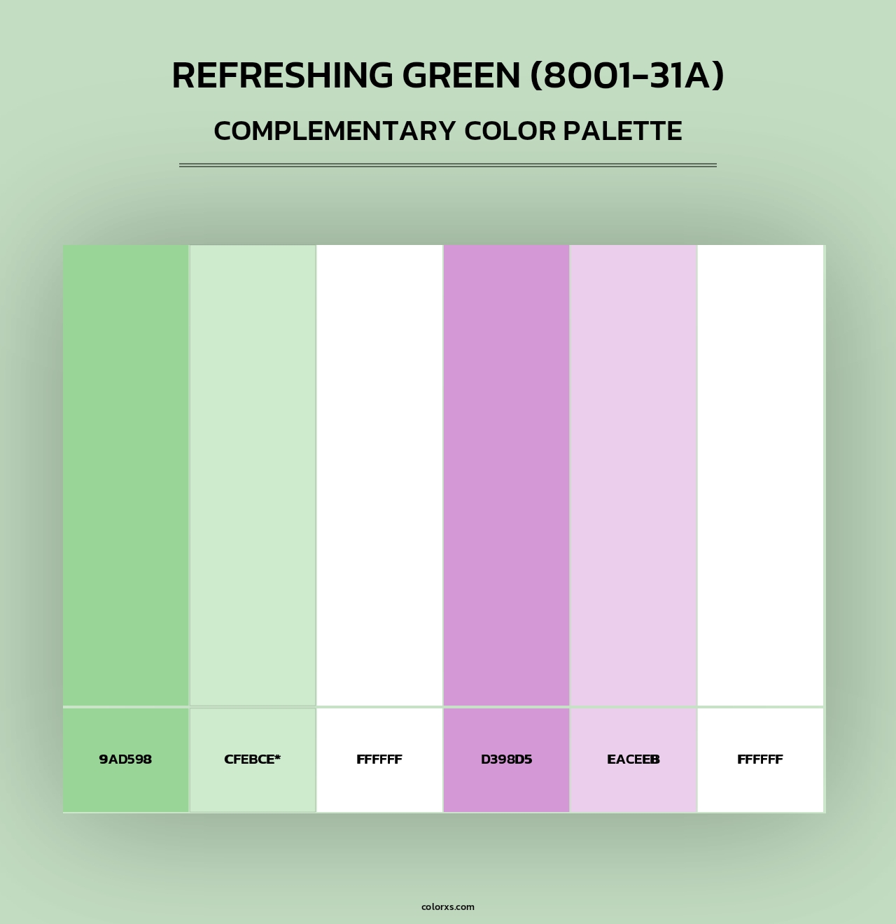 Refreshing Green (8001-31A) - Complementary Color Palette