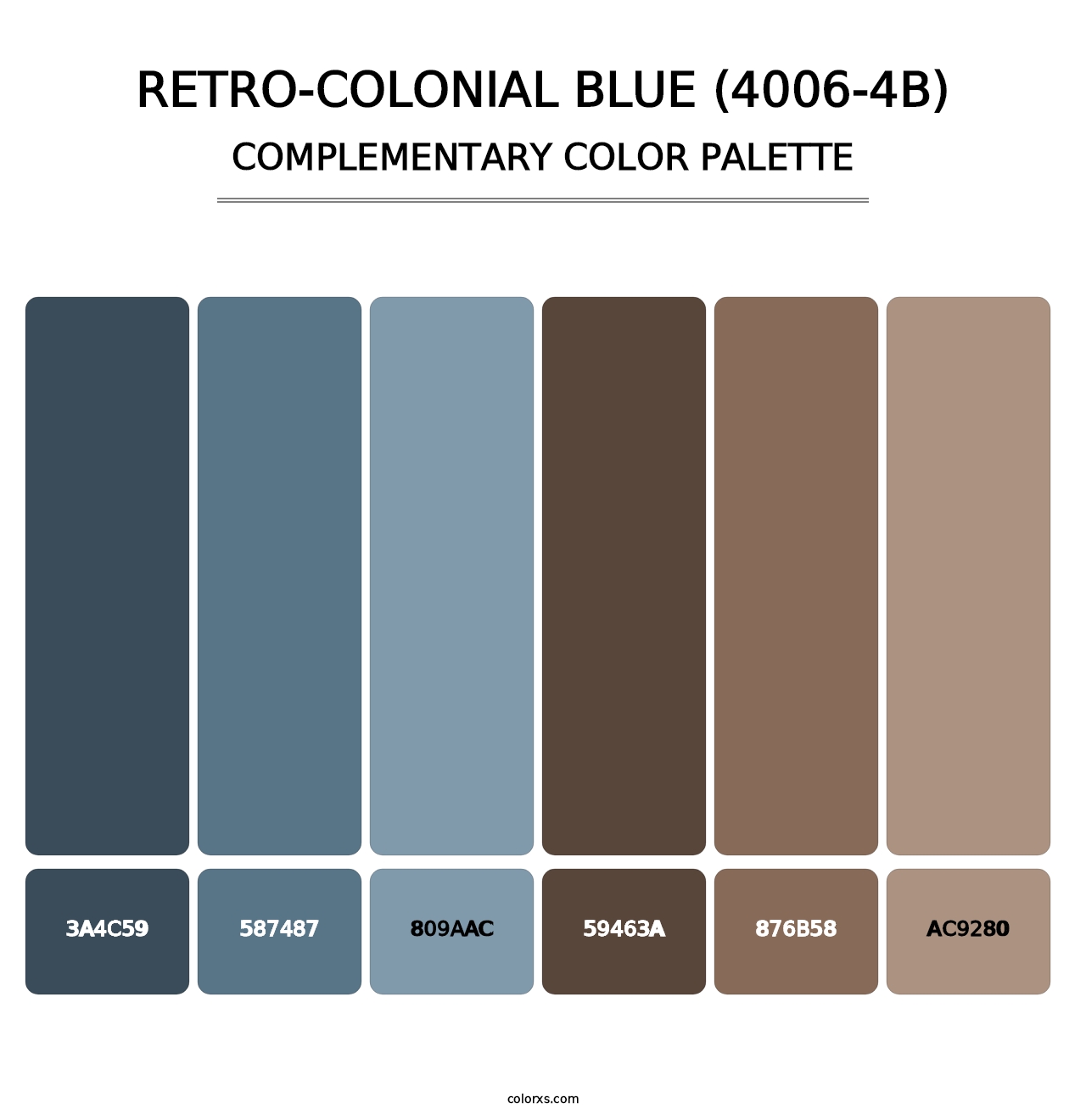 Retro-Colonial Blue (4006-4B) - Complementary Color Palette