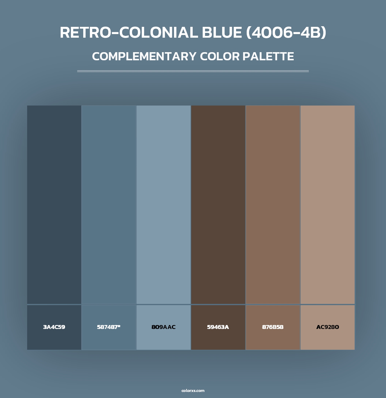 Retro-Colonial Blue (4006-4B) - Complementary Color Palette
