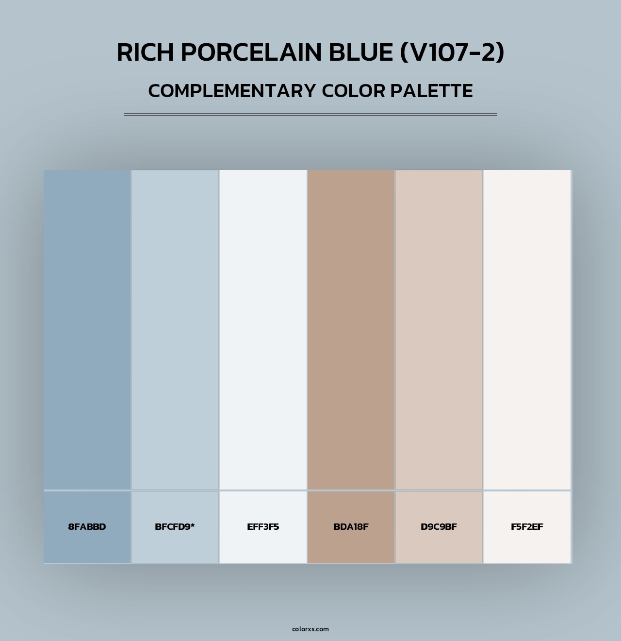 Rich Porcelain Blue (V107-2) - Complementary Color Palette