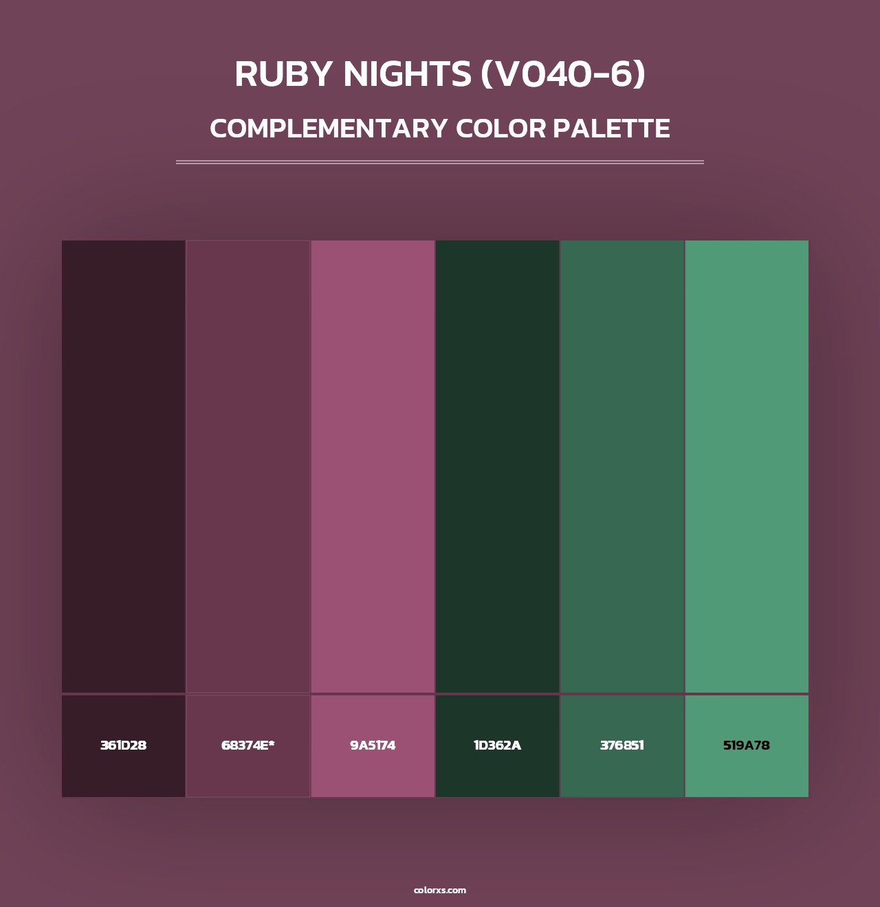 Ruby Nights (V040-6) - Complementary Color Palette