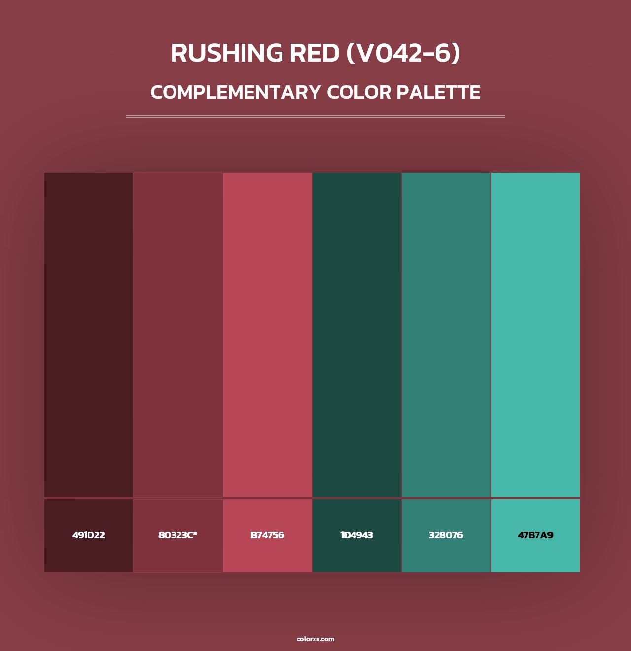 Rushing Red (V042-6) - Complementary Color Palette