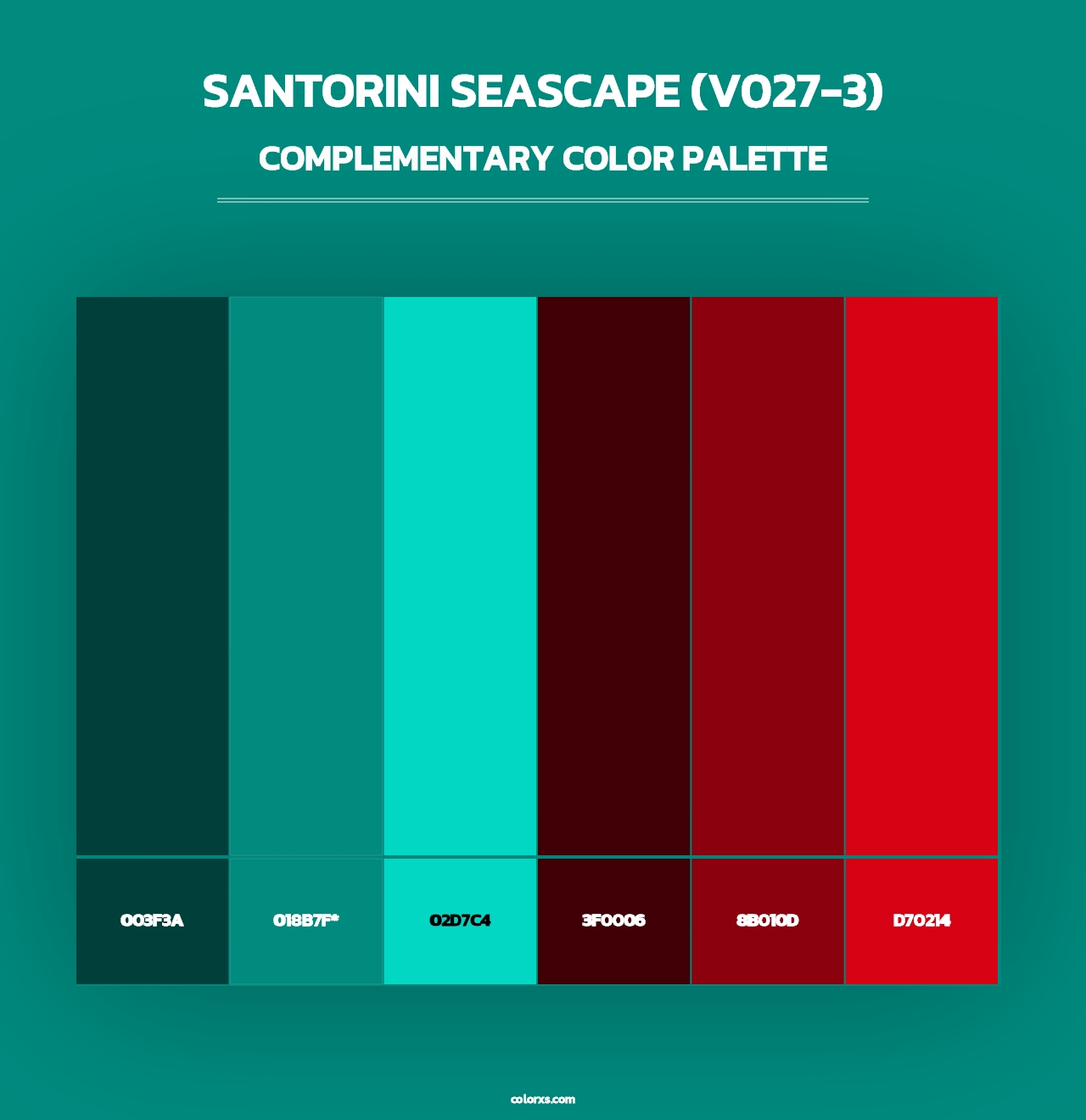 Santorini Seascape (V027-3) - Complementary Color Palette