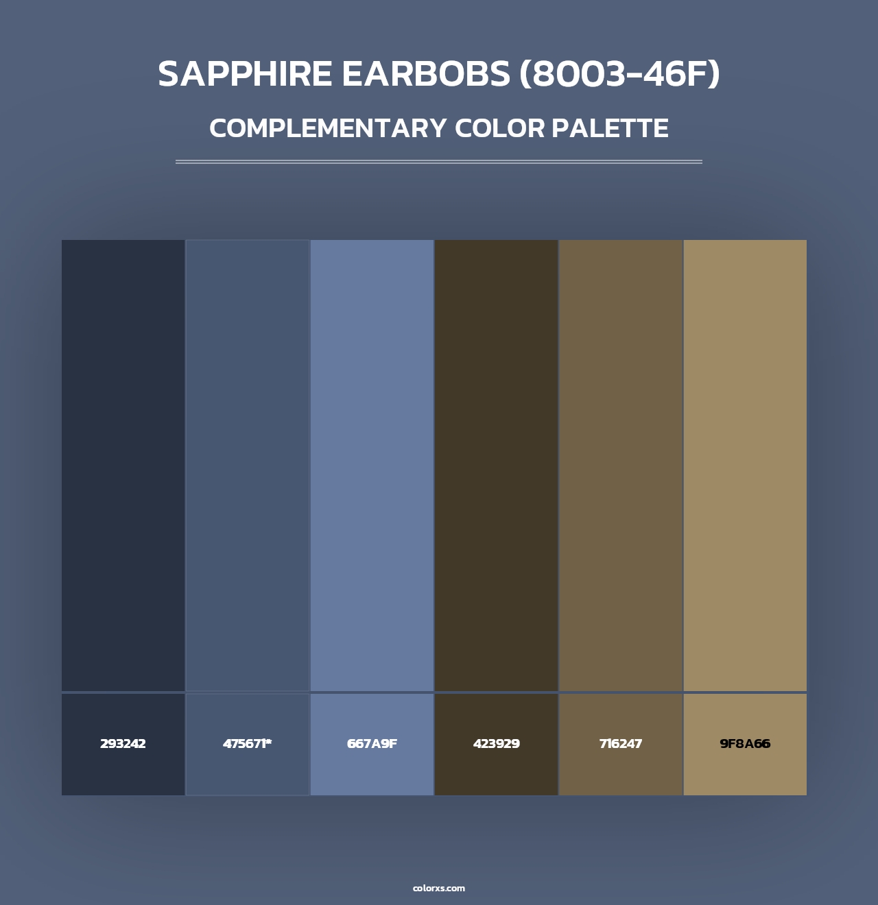 Sapphire Earbobs (8003-46F) - Complementary Color Palette