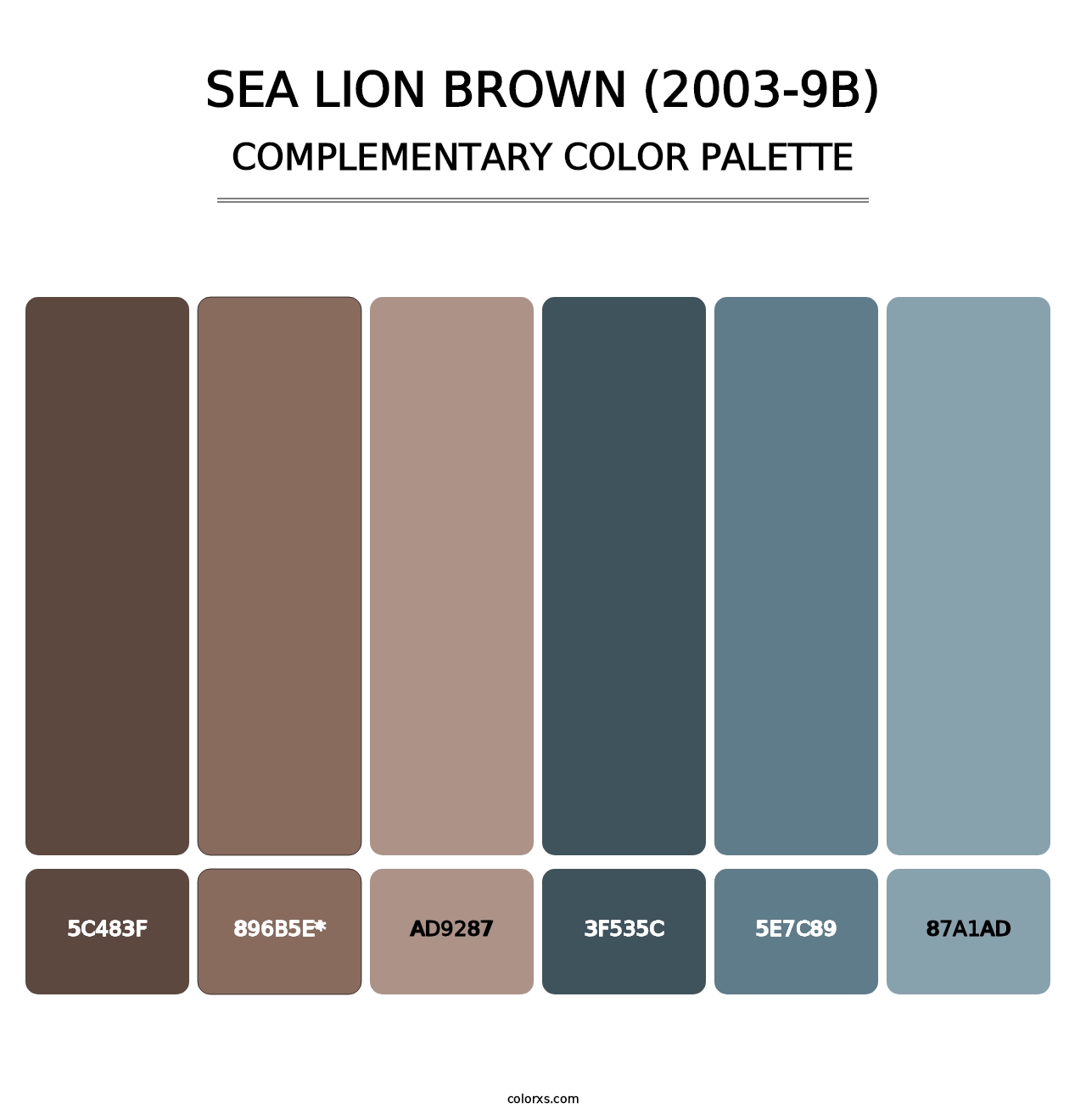 Sea Lion Brown (2003-9B) - Complementary Color Palette