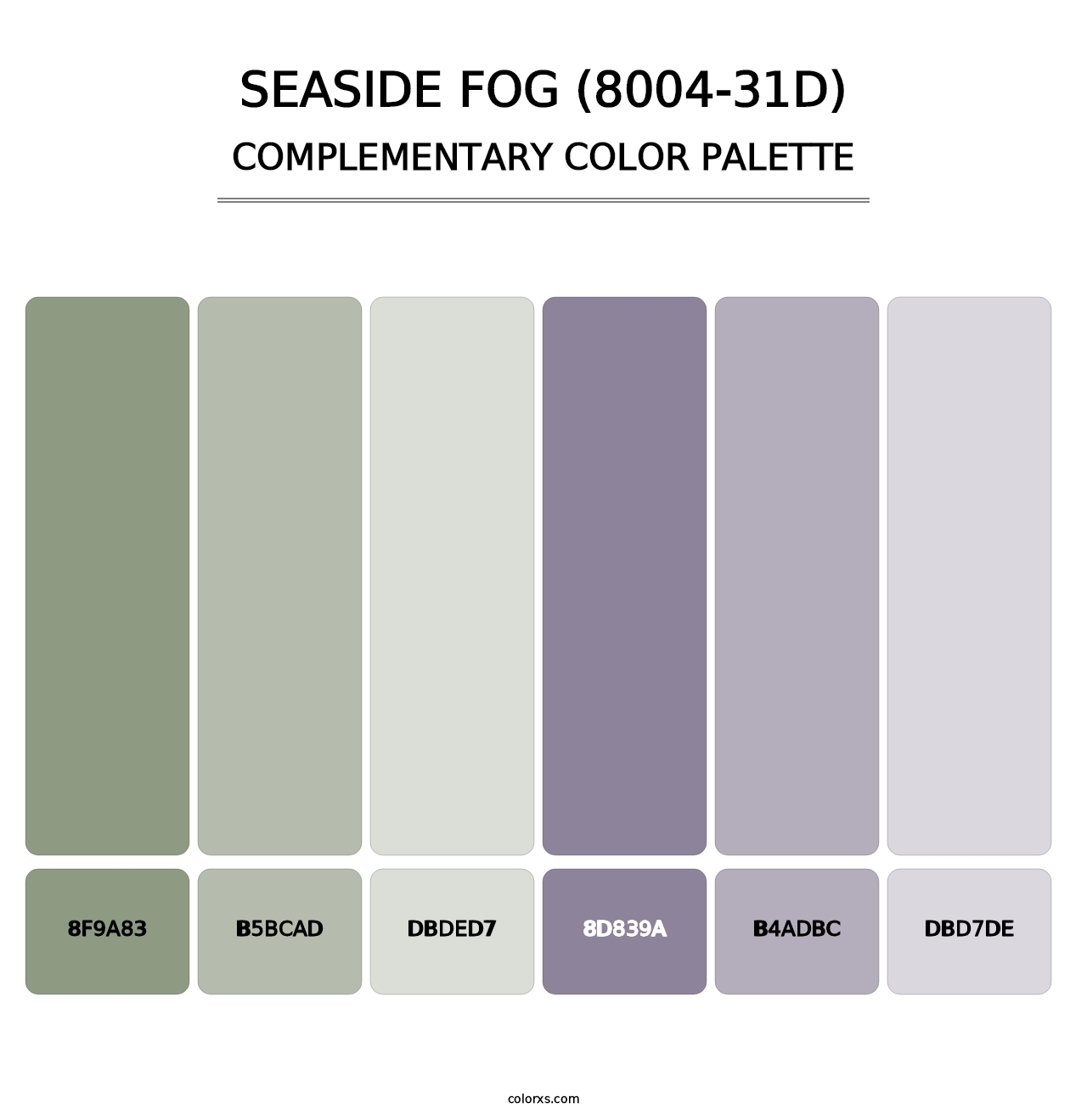 Seaside Fog (8004-31D) - Complementary Color Palette